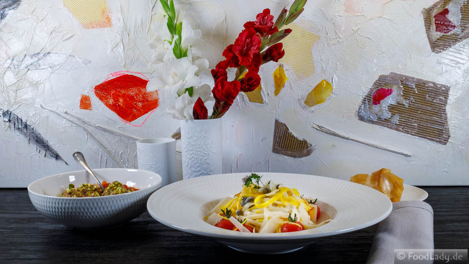 Zitronen-Linguine mit Polpette di Pollo